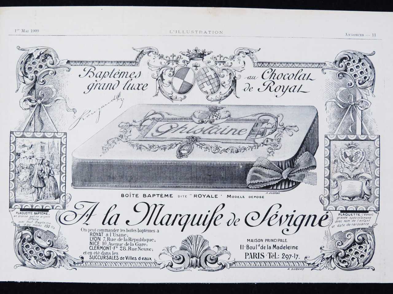 フランス アンティーク クロモカード クロモス２枚★プーラン チョコレート広告