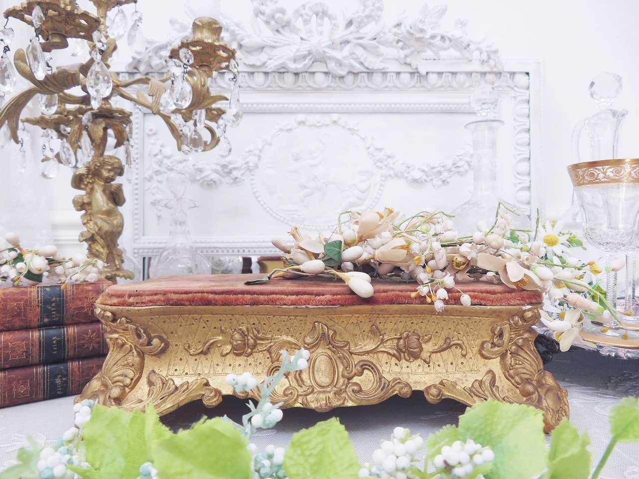 正規取扱店紹介 アンティーク　壁飾り　装飾雑貨　花の絵　ブーケ　1800年代 工芸品