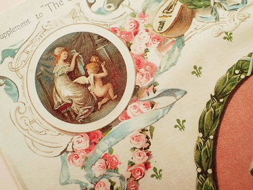 ヴィクトリアン・シルク印刷の額装（貴婦人のポートレート 