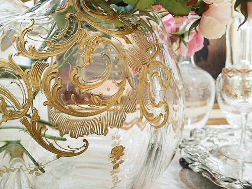 オールド バカラ 1890年頃 ディアマン ビゾー 大型センターピース花瓶 