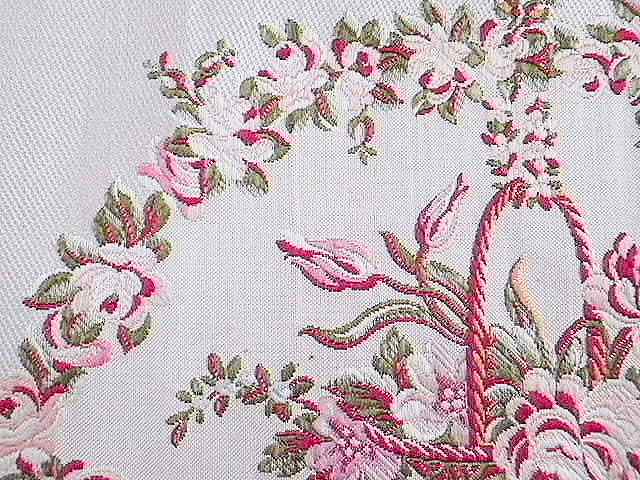 リヨン シルク織花かご刺繍ボーダー - アンティークギャラリー みにあ 