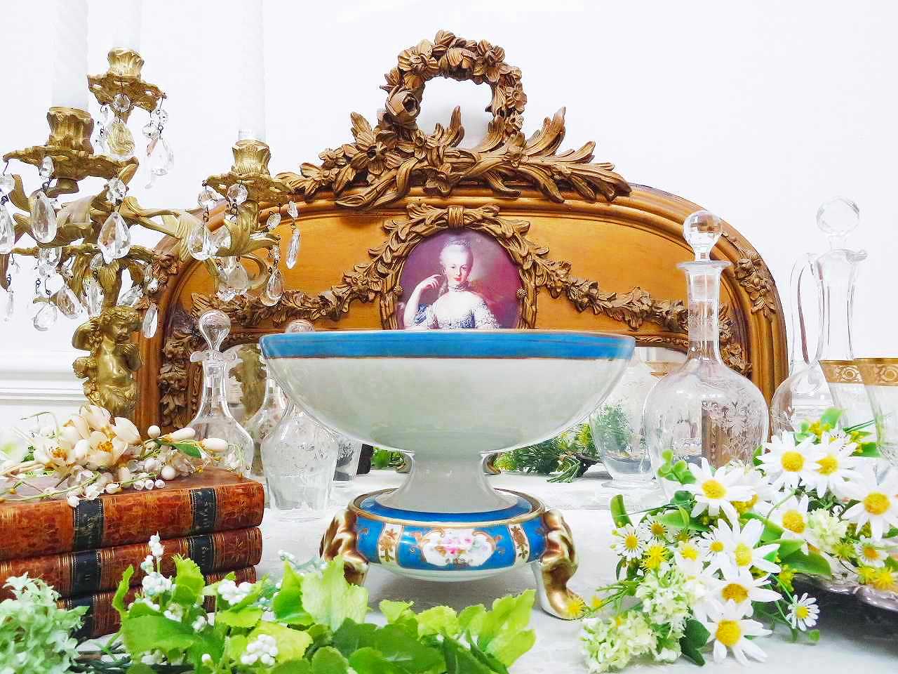 買物代行  風景画　コンポート　エナメル装飾 オールドノリタケ 食器