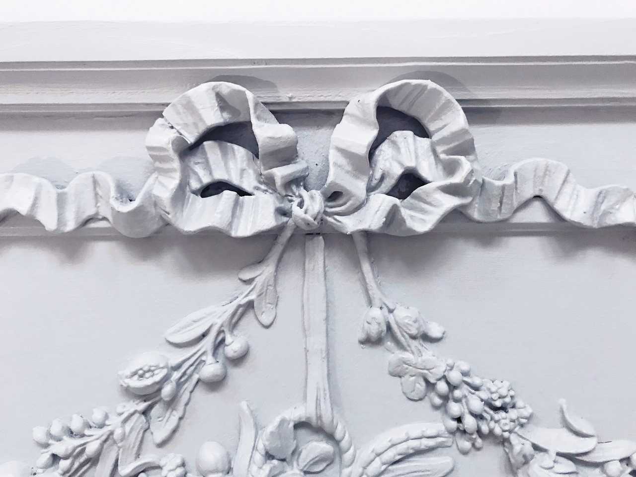 木製リボンガーランド装飾 ウォールデコレーションパネル - 薔薇と天使